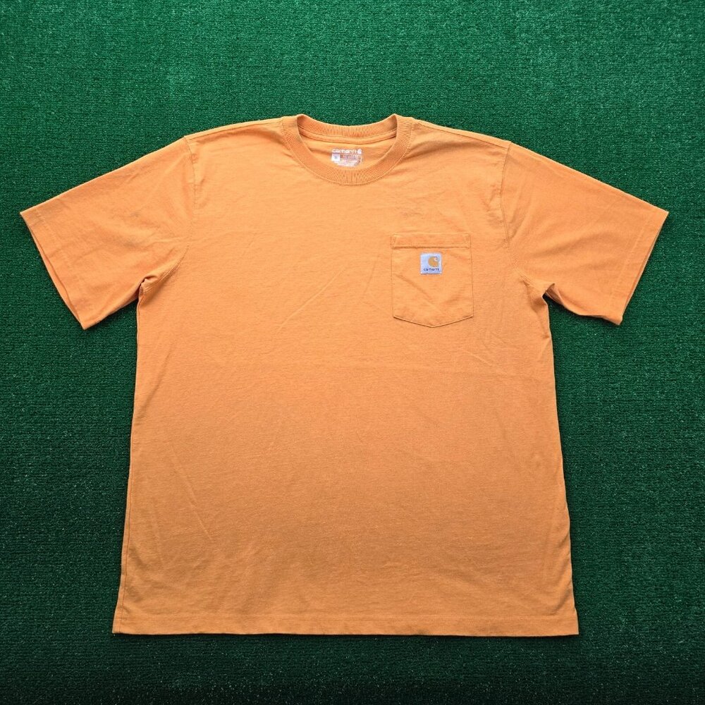 Carhartt Tshirt Mens XL Orange Short Sleeve Relaxed Fit Pocket Outdoor Casual‎